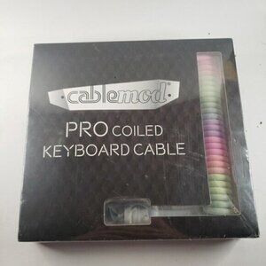 Cablemod PRO Coiled Keyboard Aviator Cable USB C Rainbow NEW SEALED 59" / 150cm